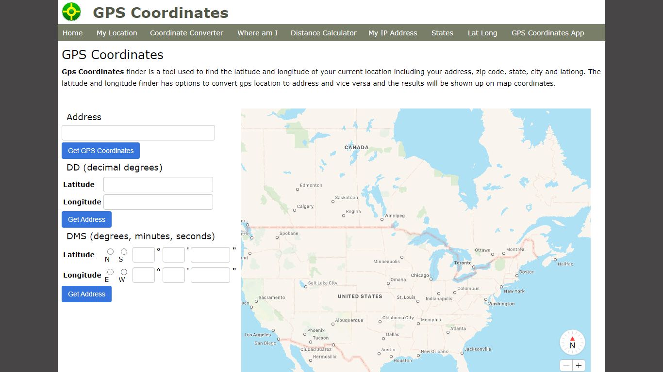 GPS Coordinates - Latitude and Longitude Finder